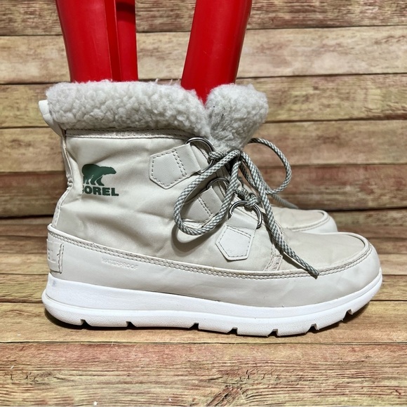 Sorel White Explore Carnival Winter Boots - Picture 3 of 9